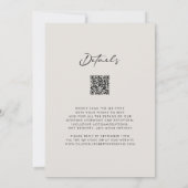 Invitation QR Code RSVP Calligraphie Elegant Mariage Eggshell (Dos)