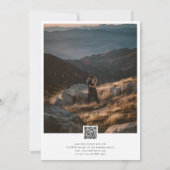Invitation QR Code RSVP Monogram Rustic Sunset Photo Mariage (Dos)