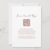 Invitation QR Code RSVP Terracotta Monogramme Mariage de cour (Dos)