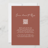 Invitation QR Code RSVP Terracotta Monogramme Mariage de cour (Dos)
