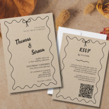 QR Code Rustic Kraft (modifiable) Modern Bow