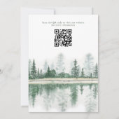 Invitation QR Code Rustic Mountain Forest Mariage d'aquarelle (Dos)
