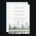 Invitation QR Code Rustic Mountain Forest Mariage d'aquarelle<br><div class="desc">QR Code Rustic Mountain Forest Watercolor Faire-part de mariage</div>