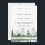 Invitation QR Code Rustic Mountain Forest Mariage d'aquarelle<br><div class="desc">QR Code Rustic Mountain Forest Watercolor Faire-part de mariage</div>