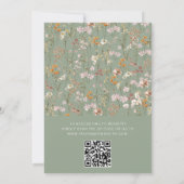 Invitation QR Code Sage Fleur sauvage vert bébé en fleurs dou (Dos)