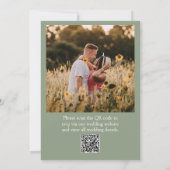 Invitation QR Code Sage Green Photo Boho Modern Mariage (Dos)