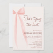 Invitation QR Code She's Tying the Knot Bow Bridal Shower (Devant)
