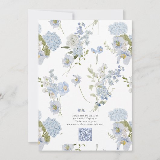 Invitation QR Code Something Blue Before I Do Floral Shower (Dos)