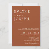 Invitation QR Code Terracotta Minimaliste Boho Mariage modern (Devant)