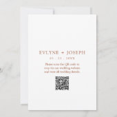 Invitation QR Code Terracotta Minimaliste Boho Mariage modern (Dos)