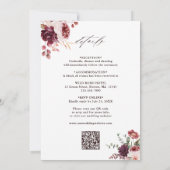 Invitation QR Code Tout en un Automne Romance Floral Mariage (Dos)