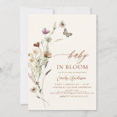 Invitation QR Code tout en un Fleur sauvage bébé dans une dou (Devant)