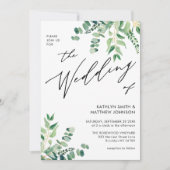Invitation QR Code tout en un Mariage de verdure Eucalyptus (Devant)