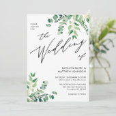 Invitation QR Code tout en un Mariage de verdure Eucalyptus (Debout devant)