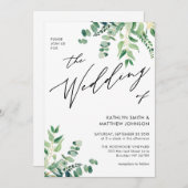Invitation QR Code tout en un Mariage de verdure Eucalyptus (Devant / Derrière)