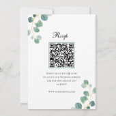 Invitation QR Code tout en un Mariage vert Eucalyptus moderne (Dos)