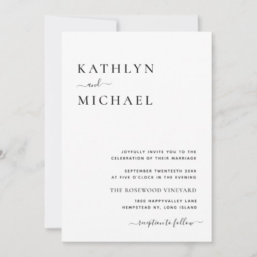 Invitation QR Code Tout en un moderne Typographie Mariage chi (Devant)