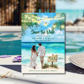 Invitation QR Code Tropical Beach Enregistrer La Date Destina