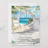 Invitation QR Code Tropical Beach Wedding Destination (Devant)