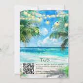 Invitation QR Code Tropical Beach Wedding Destination (Dos)