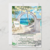 Invitation QR Code Tropical Beach Wedding Destination (Devant)