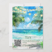 Invitation QR Code Tropical Beach Wedding Destination (Dos)
