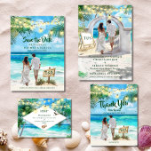 Invitation QR Code Tropical Beach Wedding Destination
