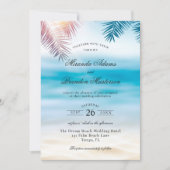 Invitation QR Code Tropical Palm Beach All in One Wedding (Devant)
