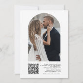 Invitation QR Code vert minimal moderne mariage élégant (Dos)