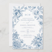 Invitation QR Code Victorien Français Dusty Mariage (Devant)