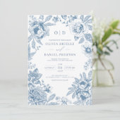 Invitation QR Code Victorien Français Dusty Mariage (Debout devant)