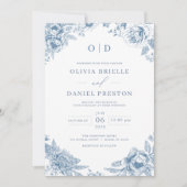 Invitation QR Code Victorien Français Dusty Mariage (Devant)