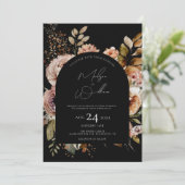 Invitation QR Code Watercolor Flowers Boho Mariage de automne (Debout devant)