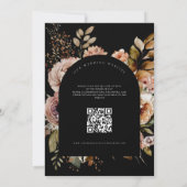 Invitation QR Code Watercolor Flowers Boho Mariage de automne (Dos)