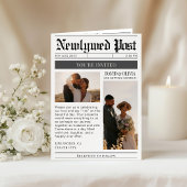 Invitation QR Code Wedding Details Newspaper Wedding
