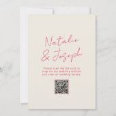 Invitation QR Code Whimsical Mariage rétro amusant écrit à la (Dos)