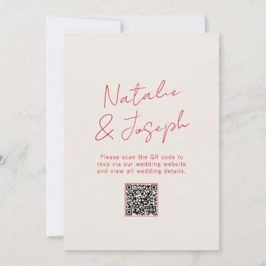 Invitation QR Code Whimsical Mariage rétro amusant écrit à la (Dos)