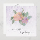 Invitation *~* QR Damask ROSE Parties scintillant RSVP - Mari (Devant / Derrière)