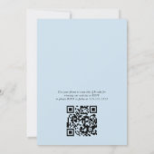 Invitation QR Festive Ciel bleu Fleurs et Ballons blancs (Dos)