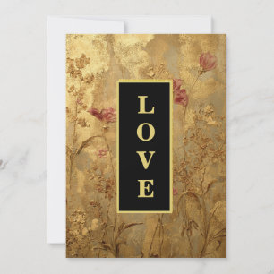 Invitation *~ QR LOVE AR66 RSVP Mariage Or Vintage