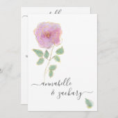 Invitation *~* QR MINIMAL RSVP Rose Parties scintillant d'or  (Devant / Derrière)