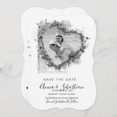 Invitation *~* QR PHOTO AR6 MARIAGE Coeur SAUVER LA DATE (Devant / Derrière)