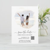 Invitation *~* QR Photo - MARIAGE ENREGISTRER LA DATE AR6 Web (Debout devant)