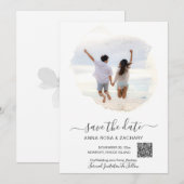 Invitation *~* QR Photo - MARIAGE ENREGISTRER LA DATE AR6 Web (Devant / Derrière)