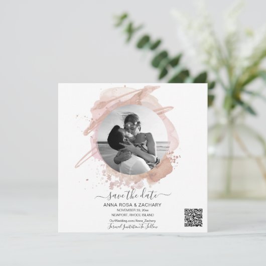 Invitation *~* QR Photo MARIAGE ENREGISTRER LA DATE Site Web  (Debout devant)