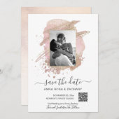 Invitation *~* QR Photo - MARIAGE ENREGISTRER LA DATE Website (Devant / Derrière)