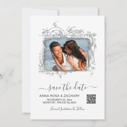 Invitation *~* QR Photo SAVE DATE Mariage - AR6 Website (Devant)