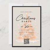 Invitation QR Rose Gold Christmas Tree Christmas Party (Devant)