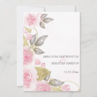 *~* QR Rose Roses AR15 Gold Floral Wedding RSVP