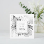 Invitation *~* QR RSVP AR12 Floral Simple Mariage tamisé (Debout devant)
